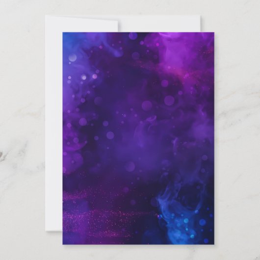 Invitation Imaginaire Dragon mignon bleu foncé fête d'anniver (Dos)