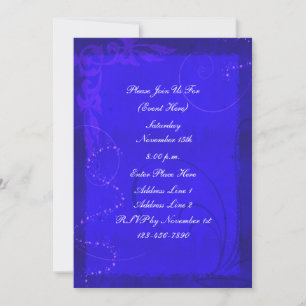 Invitation Imaginaire Electric Blue Swirl Design