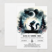 Invitation Imaginaire Enchanted Chat Anniversaire (Devant / Derrière)