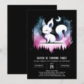 Invitation Imaginaire Enchanted Chat Anniversaire (Devant / Derrière)