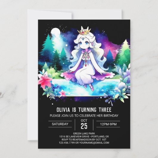 Invitation Imaginaire Enchanted Princesse Anniversaire (Devant)
