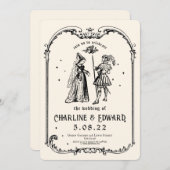 Invitation Imaginaire Engraving Art Mariage médiéval (Devant / Derrière)