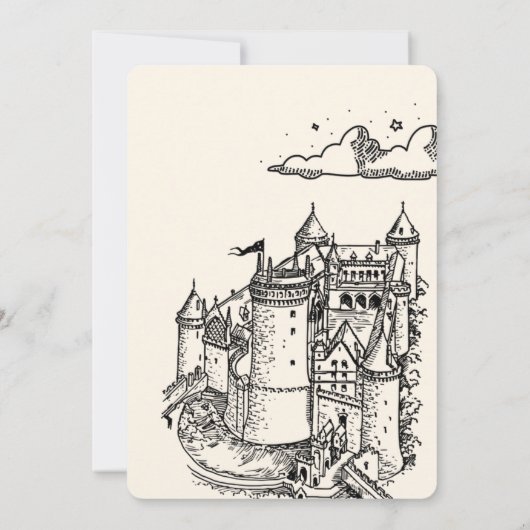 Invitation Imaginaire Engraving Art Mariage médiéval (Dos)