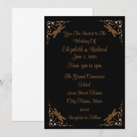 Invitation Imaginaire Fairy Tale Mariage (Devant / Derrière)