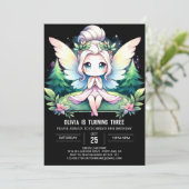 Invitation Imaginaire Fée adorable Anniversaire (Debout devant)