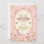 Invitation Imaginaire fée fleur sauvage fille's rose Invitati (Devant)