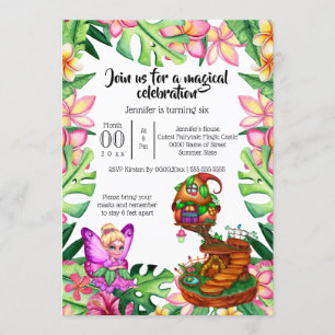 Invitation Imaginaire fée maison de fleurs tropicales gobelin