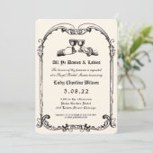 Invitation Imaginaire Fête des mariées de gravure médiévale (Debout devant)