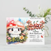 Invitation Imaginaire forestier Baby shower de champignons po (Debout devant)