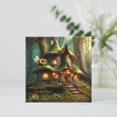 Invitation Imaginaire forestier Conte de fées enfant Annivers (Debout devant)