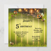 Invitation Imaginaire forestier Conte de fées enfant Annivers (Dos)