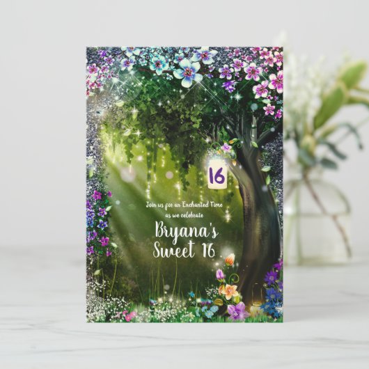 Invitation Imaginaire Forêt Enchantée Fleurs de forêt douce 1 (Debout devant)