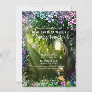 Invitation Imaginaire Forêt Enchantée Fleurs de Forêt Prom