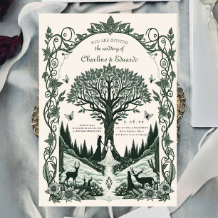 Invitation Imaginaire Gravure médiévale Mariage d'art