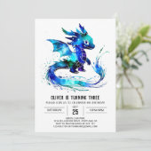 Invitation Imaginaire Happy Dragon Digital Boy Anniversaire (Debout devant)