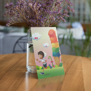Invitation Imaginaire Ice Cream Cone avec Happy Running Boy