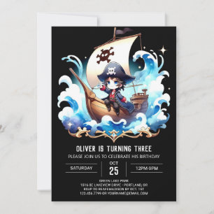 Invitation Imaginaire Joyeux anniversaire de pirates