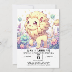 Invitation Imaginaire Lion doux numérique anniversaire