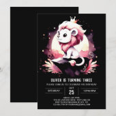 Invitation Imaginaire Lion lunaire Anniversaire (Devant / Derrière)