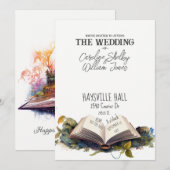 Invitation Imaginaire Livre Fairytale Whimsical Magique Uniqu (Devant / Derrière)