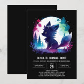 Invitation Imaginaire Loup adorable Anniversaire (Devant / Derrière)