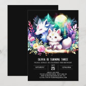 Invitation Imaginaire Loup adorable Anniversaire (Devant / Derrière)