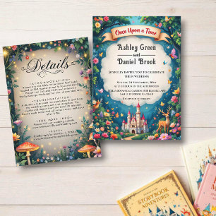 Invitation Imaginaire Magique Château Woodland Fairytale Mari