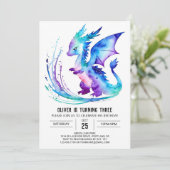 Invitation Imaginaire magique Dragon Digital Boy Anniversaire (Debout devant)