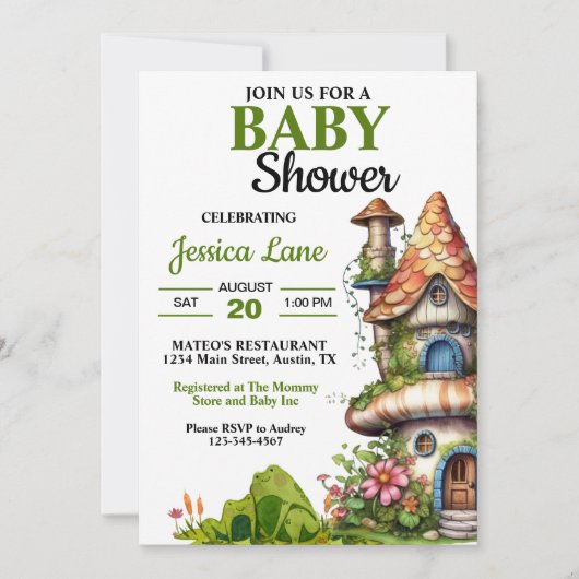 Invitation Imaginaire Magique Fairy House Baby shower (Devant)