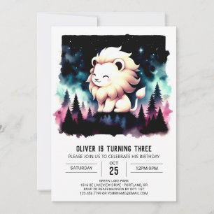 Invitation Imaginaire magique Lion Anniversaire