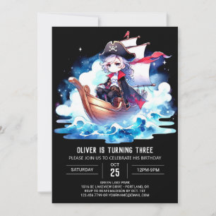Invitation Imaginaire Majestic Pirate Anniversaire