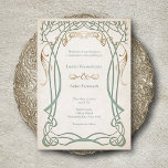 Invitation Imaginaire médiéval Celtic Mariage<br><div class="desc">Ces invitations sont ici pour des fêtes. Les pièces de coordination de cette suite de faire-part de mariage d'imaginaire sont dotées d'arbres gracieux de style celtique ou elfe, avec des détails de fausse feuille et du texte céleste sur parchemin. Parfait pour votre anniversaire de mariage ou de joueur de haut...</div>