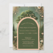 Invitation Imaginaire médiéval mystique gravure Mariage de fo (Devant)