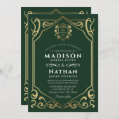 Invitation Imaginaire médiéval royal Mariage de monographie (Devant / Derrière)