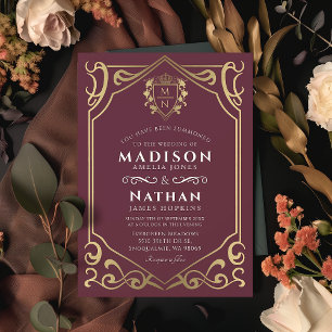 Invitation Imaginaire médiéval royal Mariage de monographie