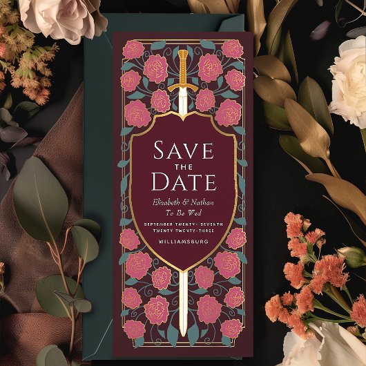 Invitation Imaginaire médiéval Sword & Shield Enregistrer la