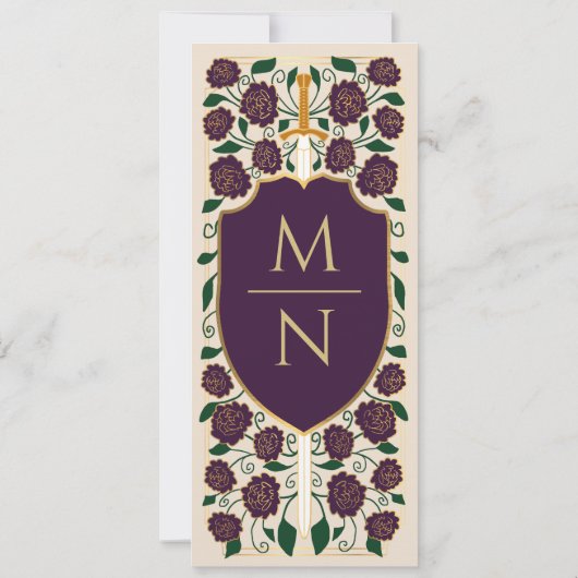 Invitation Imaginaire médiéval Sword & Shield Enregistrer la (Dos)