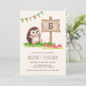 Invitation Imaginaire mignon Happy Hedgehog Forest Anniversai (Debout devant)