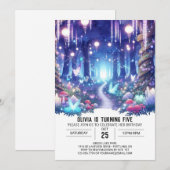 Invitation Imaginaire mignon Woodland Digital Birthday (Devant / Derrière)