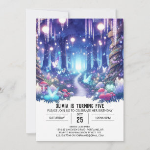 Invitation Imaginaire mignon Woodland Digital Birthday