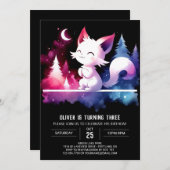Invitation Imaginaire minimaliste Chat Anniversaire (Devant / Derrière)
