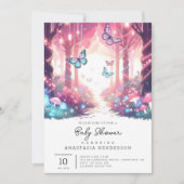 Invitation Imaginaire moderne Baby shower forestier enchanté (Devant)