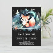 Invitation Imaginaire moderne Fox Anniversaire numérique (Debout devant)
