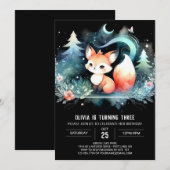 Invitation Imaginaire moderne Fox Anniversaire numérique (Devant / Derrière)