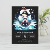 Invitation Imaginaire Moderne Pirate Anniversaire (Debout devant)