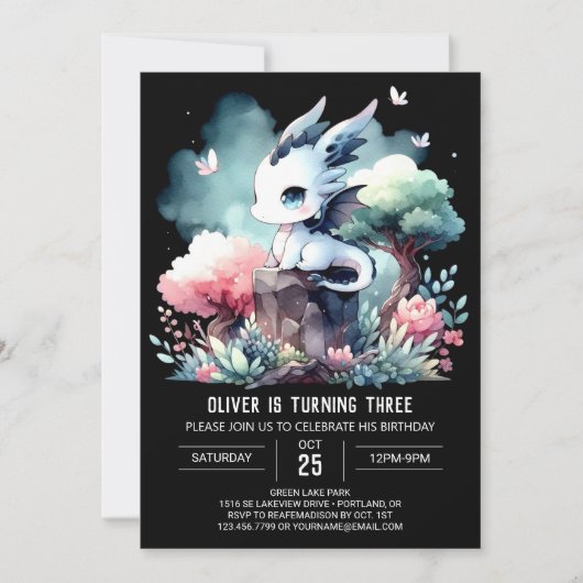 Invitation Imaginaire numérique Dragon Anniversaire (Devant)