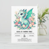 Invitation Imaginaire Pastel Dragon Anniversaire (Debout devant)