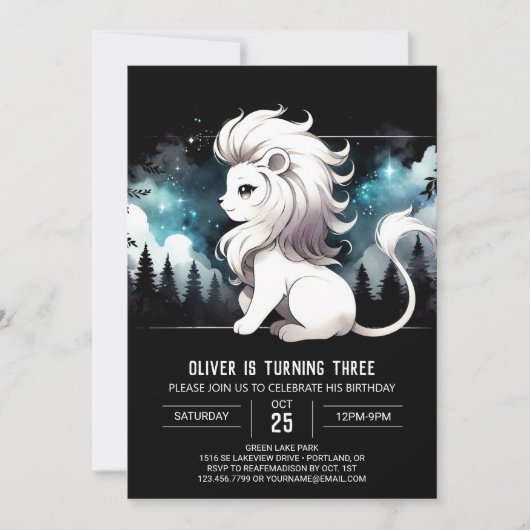 Invitation Imaginaire Pastel Lion (Devant)