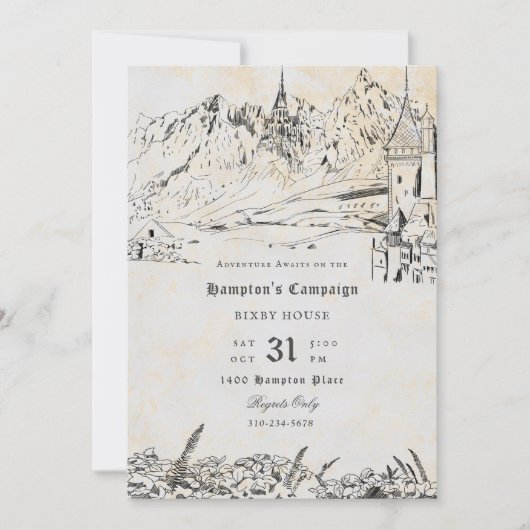 Invitation Imaginaire Paysage Rôle Jeu de rôle Campagne (Devant)