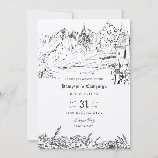 Invitation Imaginaire Paysage Rôle Jeu de rôle Campagne (Devant)